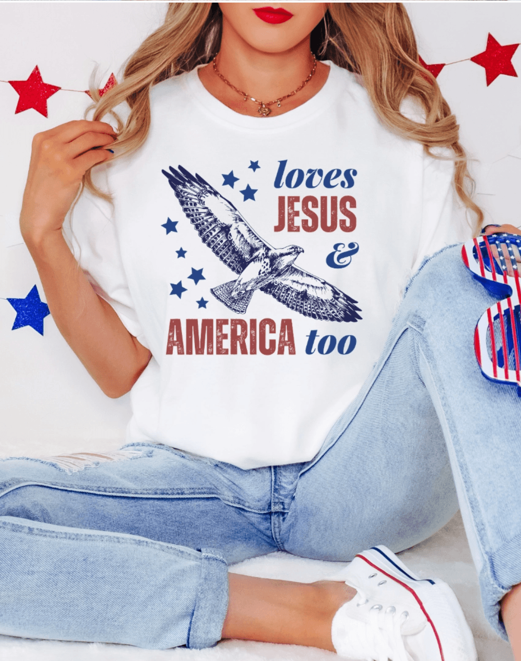 LOVES JESUS AND AMERICA TOO TEE , T-Shirt , It's NOMB , FAITH BASED GIFTS, faith based tee, FAITH BASED TEES, LOVES JESUS AND AMERICA TOO , It's NOMB , itsnomb.com