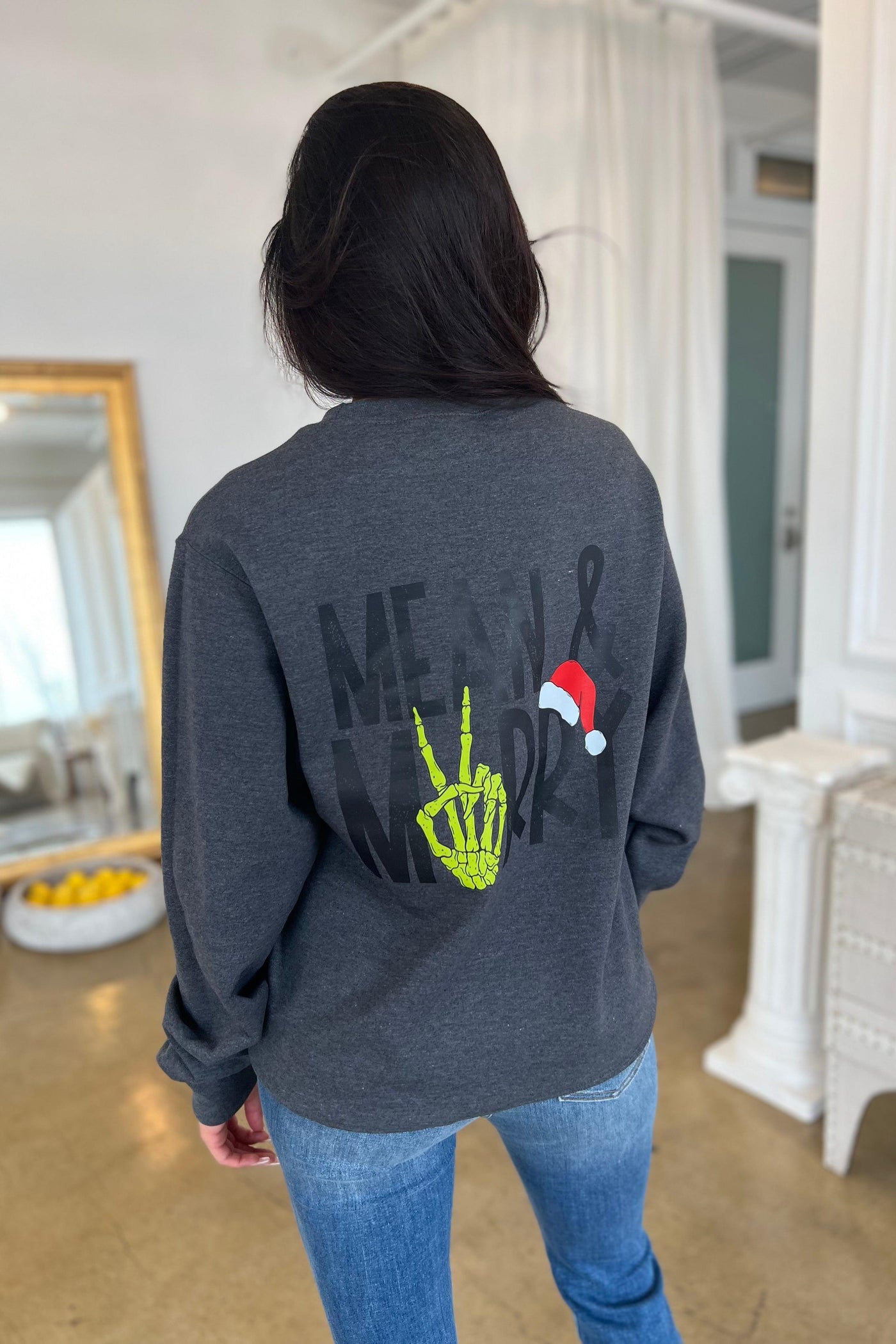 MEAN AND MERRY PULLOVER , graphic pulllover , It's NOMB , FUNNY CHRISTMAS PULLOVER, MEAN AND MERRY SWEATER , It's NOMB , itsnomb.com