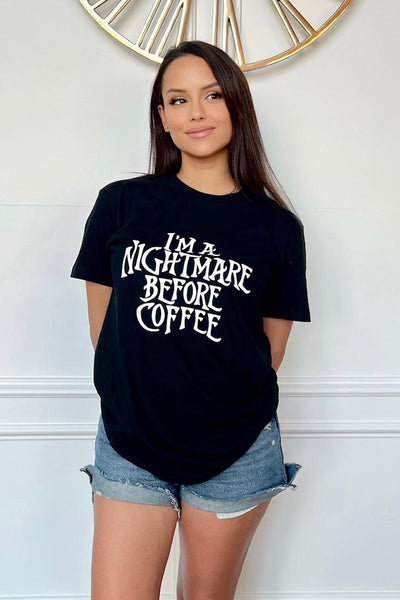 NIGHTMARE BEFORE COFFEE TEE (Bella and Canvas)