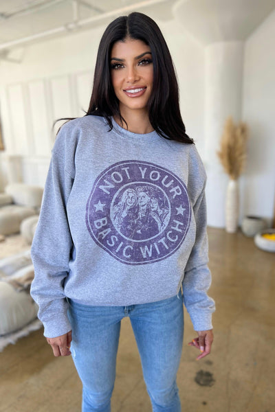 NOT YOUR BASIC WITCH PULLOVER (SIZE 3XL LEFT) , , It's NOMB , HALLOWEEN GRAPHICS, HALLOWEEN SWEATER, NOT YOUR BASIC WITCH GRAPHIC SWEATER, SANDERSON SISTERS SWEATSHIRT , It's NOMB , itsnomb.com