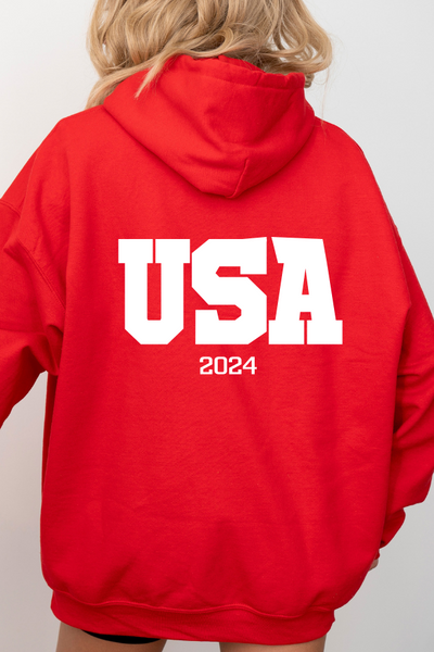 USA 2024 Hoodie 2 Sided Print (Gildan)