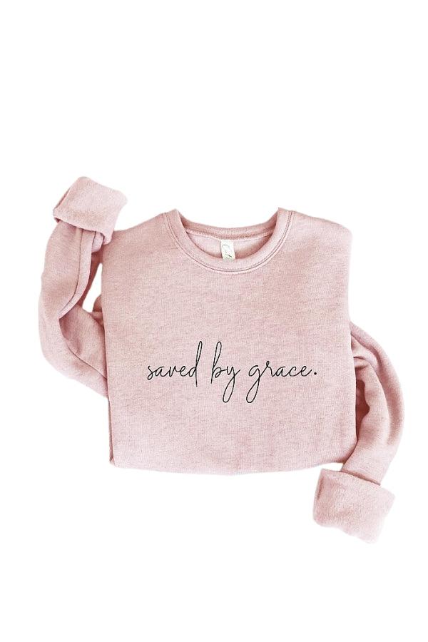 SAVED BY GRACE PULLOVER (PLUS AVAILABLE) , SWEATSHIRT , it’sNOMB. The Label , CHRISTIAN SHIRT, COZY GRAPHIC PULLOVER, COZY GRAPHIC SWEATSHIRT, GRAPHIC PULLOVER, graphic sweathsirts, graphic sweatshirt, RELIGIOUS SHIRT, SAVED BY GRACE PULLOVER, SAVED BY GRACE SHIRT , It's NOMB , itsnomb.com