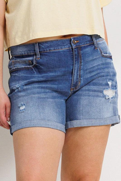 SHE'S GOT IT SHORTS (AVAILABLE IN PLUS) , Shorts , It's NOMB , BLUE JEAN SHORTS, CUFFED DENIM SHORTS, CUFFED JEAN SHORTS, CUFFED SHORTS, DENIM SHORTS, JEANS SHORTS, SHORTS , It's NOMB , itsnomb.com