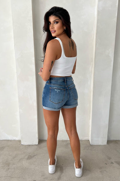 SHE'S GOT IT SHORTS (AVAILABLE IN PLUS) , Shorts , It's NOMB , BLUE JEAN SHORTS, CUFFED DENIM SHORTS, CUFFED JEAN SHORTS, CUFFED SHORTS, DENIM SHORTS, JEANS SHORTS, SHORTS , It's NOMB , itsnomb.com