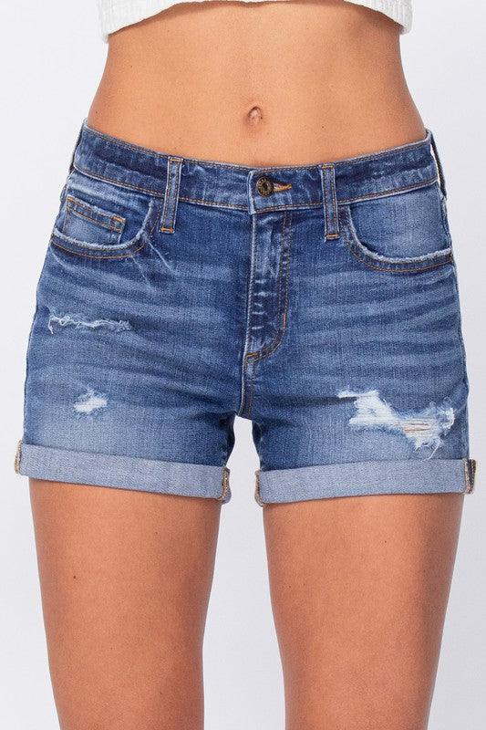 SHE'S GOT IT SHORTS (AVAILABLE IN PLUS) , Shorts , It's NOMB , BLUE JEAN SHORTS, CUFFED DENIM SHORTS, CUFFED JEAN SHORTS, CUFFED SHORTS, DENIM SHORTS, JEANS SHORTS, SHORTS , It's NOMB , itsnomb.com