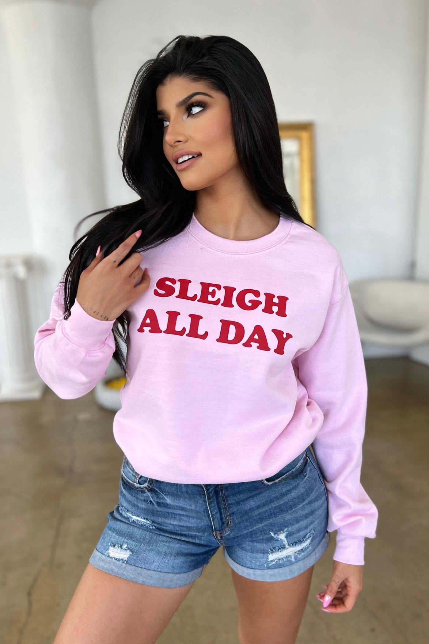 SLEIGH ALL DAY PULLOVER , , It's NOMB , CHRISTMAS SWEATERS, HOLIDAY GRAPHICS, SLEIGH ALL DAY, UGLY CHRISTMAS SWEATER , It's NOMB , itsnomb.com