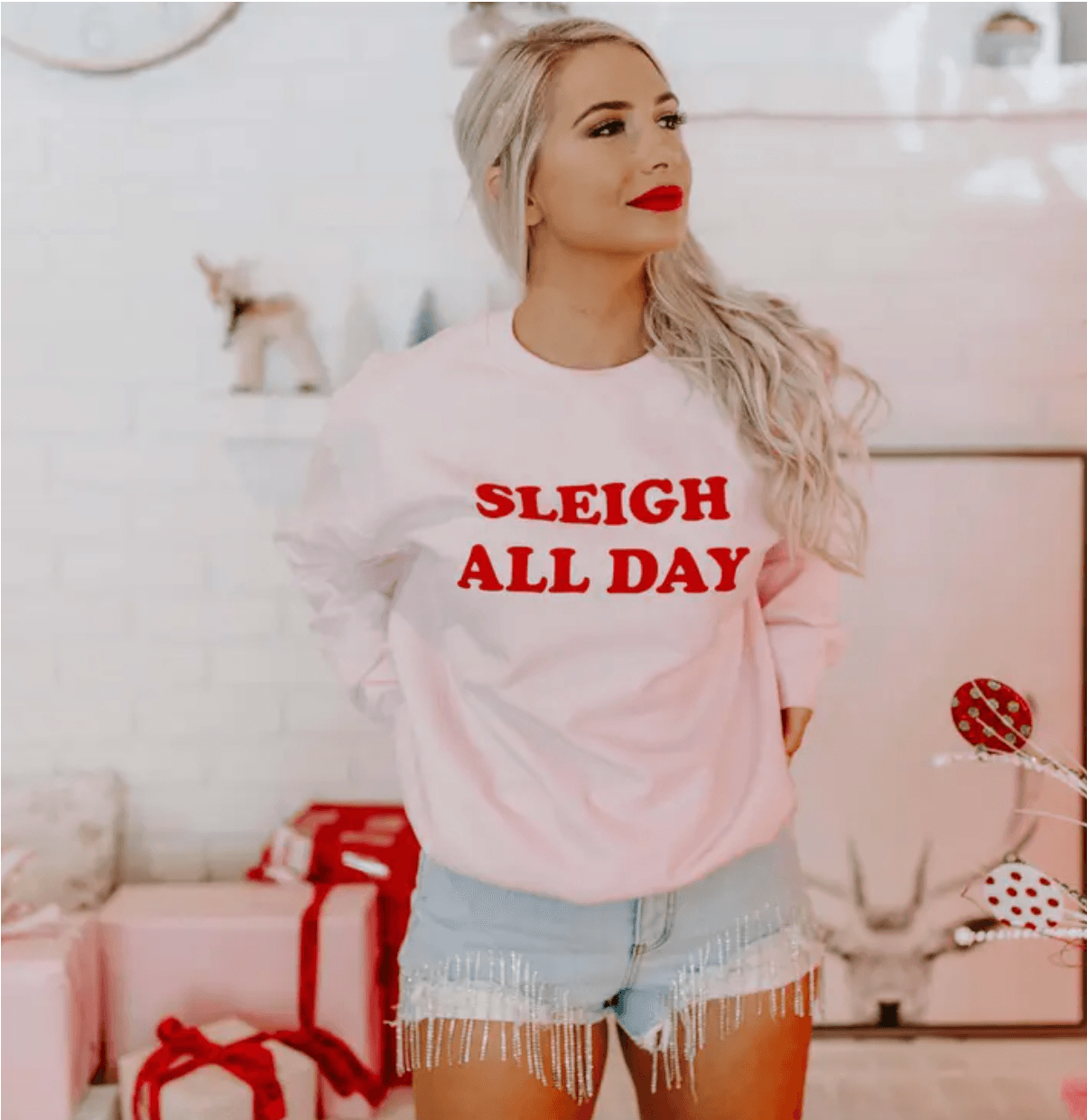 SLEIGH ALL DAY PULLOVER , , It's NOMB , CHRISTMAS SWEATERS, HOLIDAY GRAPHICS, SLEIGH ALL DAY, UGLY CHRISTMAS SWEATER , It's NOMB , itsnomb.com