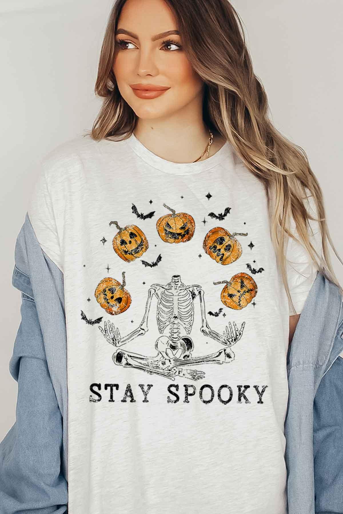 STAY SPOOKY TEE (PLUS AVAILABLE) , T-SHIRT , it’sNOMB. The Label , DANCING SKELETONS TEE, GRAPHIC, GRAPHIC TEE, graphic tees, HALLOWEEN, HALLOWEEN TEES, HALLOWEEN TSHIRTS, SKELETONS AND PUMPKINS TEE, STAY SPOOKY TEE, T-SHIRT, T-SHIRTS, TEES , It's NOMB , itsnomb.com