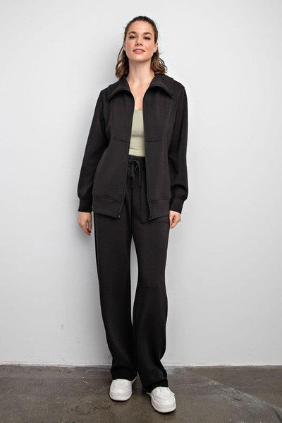 TRAVEL DAY ZIP UP JACKET (S-3X AVAILABLE) , ATHLETIC JACKET , It's NOMB , black dressy athleisure jacket, SPANX AIR COLLECTION, zip up scuba fabric jacket , It's NOMB , itsnomb.com