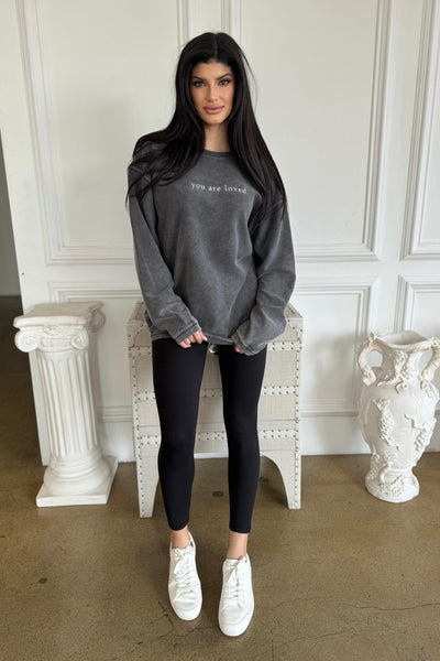 YOU ARE LOVED PULLOVER (PLUS AVAILABLE) , graphic pulllover , it’sNOMB. The Label , GRAPHIC, GRAPHIC PULLOVER, graphic sweathsirts, graphic sweatshirt, GRAY, GREY, YOU ARE LOVED GRAPHIC THERMAL , It's NOMB , itsnomb.com